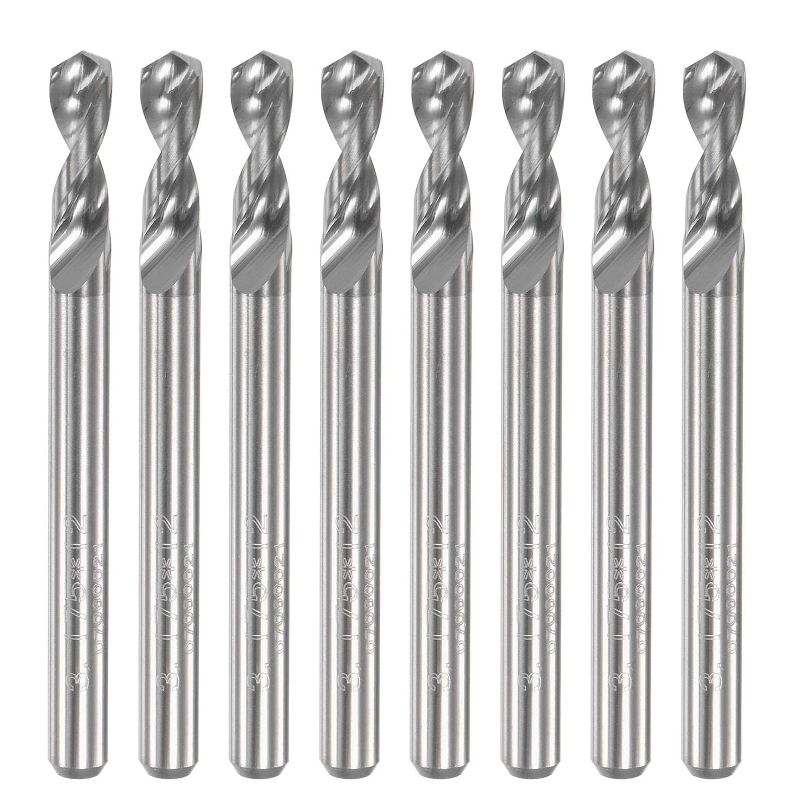 TA-VIGOR 8Pcs 3.175mm PCB Drill Bits, 1/8 Inch Shank Tungsten Carbide Micro Drill Bits Set Spiral Flute CNC Router Bits Drilling Rotary Tool for Print Circuit Board Jewelry CNC Engraving