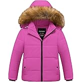Chrisuno Girl's Water Resistant Winter Coats Warm Fleece Lined Outwear Ski Snow Jacket With Removable Hood
