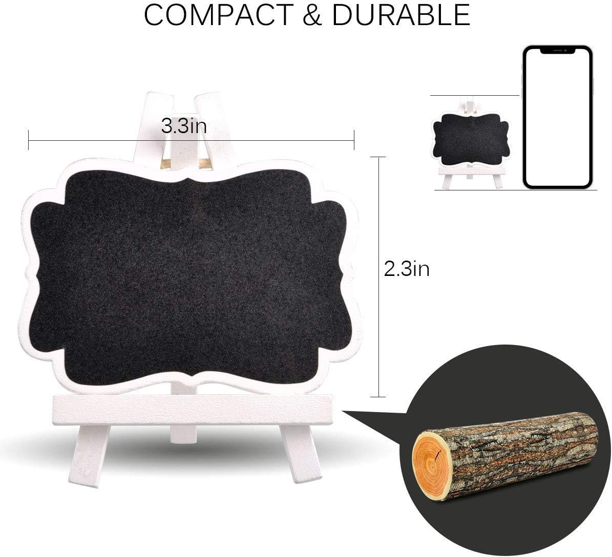 UCEC Mini Chalkboards with White Wooden Easel,Suit for Marker & Chalk,Perfect for Wedding Party and Daily Home Decoration-Pack of 8: Home & Kitchen