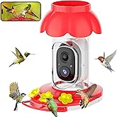 Hummingbird Feeder with Camera,Wireless Smart Bird Feeders for Outdoors Video Watching AI Camera with Auto Capture Videos & Motion Detection Ideal Gift for Bird Lovers