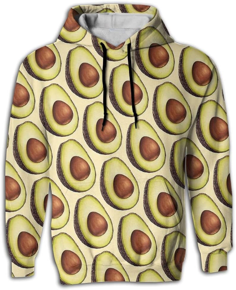 JeVesg Avocado Fruit Pattern Men's Hoodie Sweatshirt Pullover