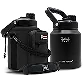 NATURE PIONEOR 84 oz Insulated Water Bottle - Double Vacuum Stainless Steel Water Jug with Holder/Carrier, Wide Mouth, Outdoor Sports, Hiking, Camping, Gym