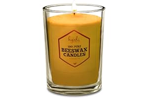 Hyoola Beeswax Votive Candles - Handmade, All Natural, 100% Pure Unscented Bee Wax Candle - Decorative, Golden Yellow 3 oz.Be