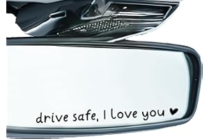 CYLDGNS 3 x Car Rear Mirror Vinyl Decal Stickers Water Bottle Decor Cute Laptop Sticker Aesthetic Tumbler Positive Affirmation Decal Car Rearview for Women Gift for Her (Black, Drive Safe I Love You)