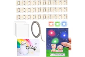 BAOFALI Lot de 30 autocollants de circuit LED rouge, bleu, vert et ruban conducteur en tissu ; kit d'artisanat léger pour fab