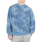 CAUKSUA Men's Tie dye Sweatshirt Men's Soft Cotton Sweatshirts Long Sleeve High Neck Pullover for Men