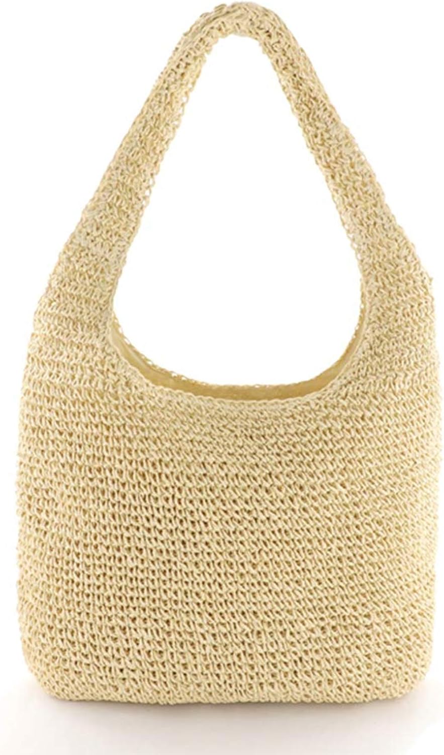 Strohtasche Damen Khaki - Handgewebt Für Sommer, Strand & Reisen