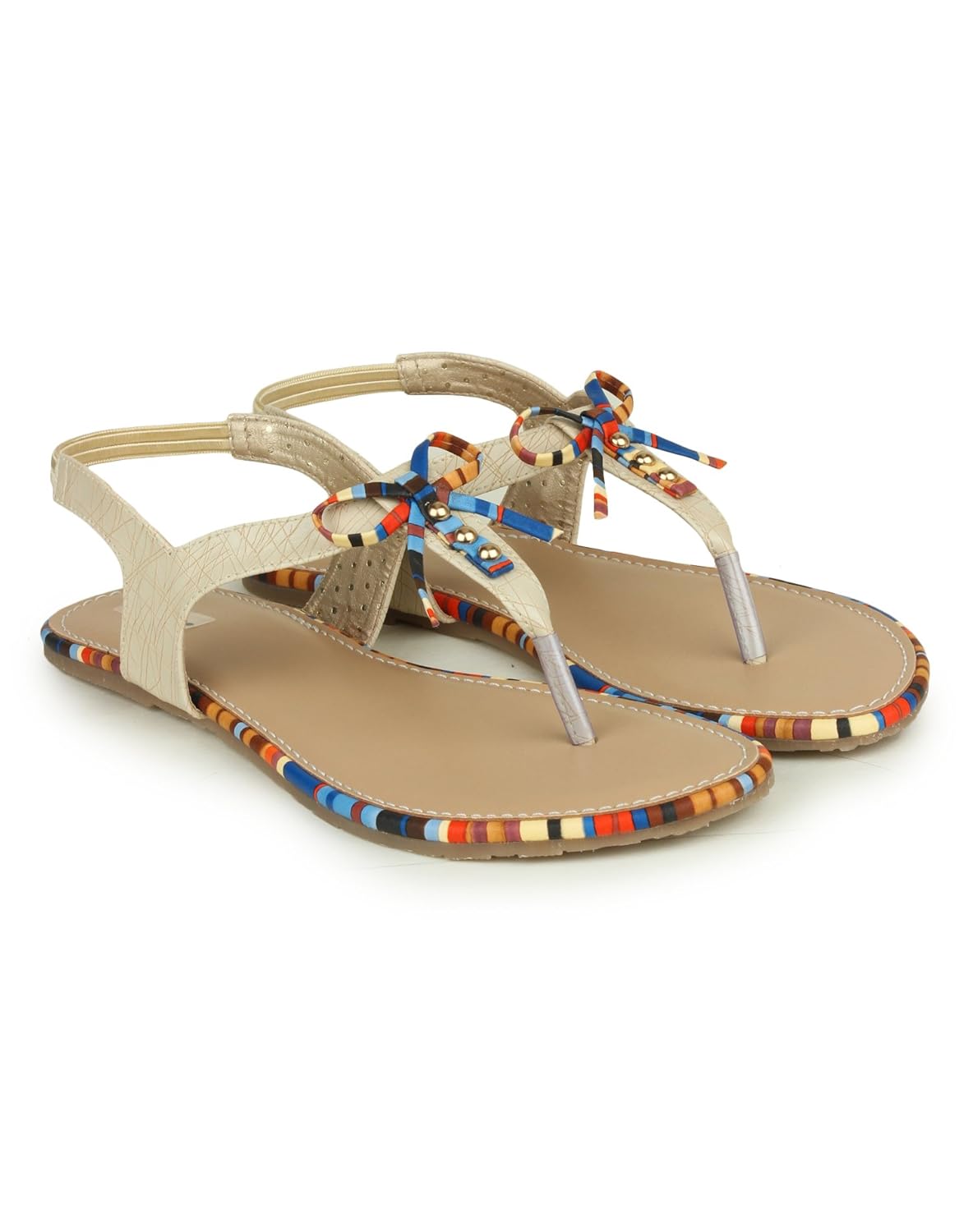 beautiful cream color synthetic material flats for womens from shezone::1270_cream