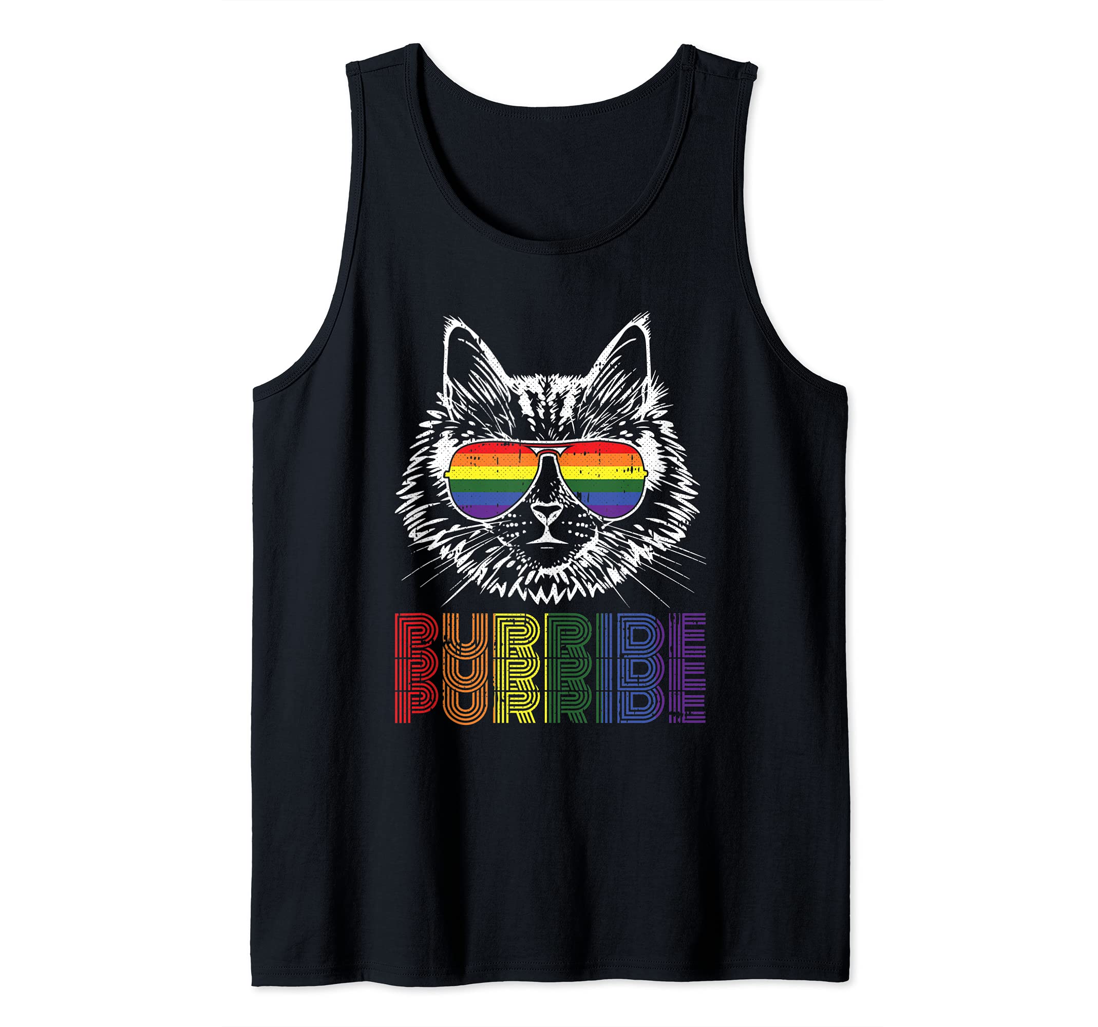 Purride Gay Pride Cute Cat Kitten Pet Lover LGBT-Q Ally Tank Top
