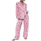 SOLY HUX Women's Long Sleeve Fall Pajamas Cute Print 2 Piece Sleepwear Matching Shirts and Pants Lounge Set