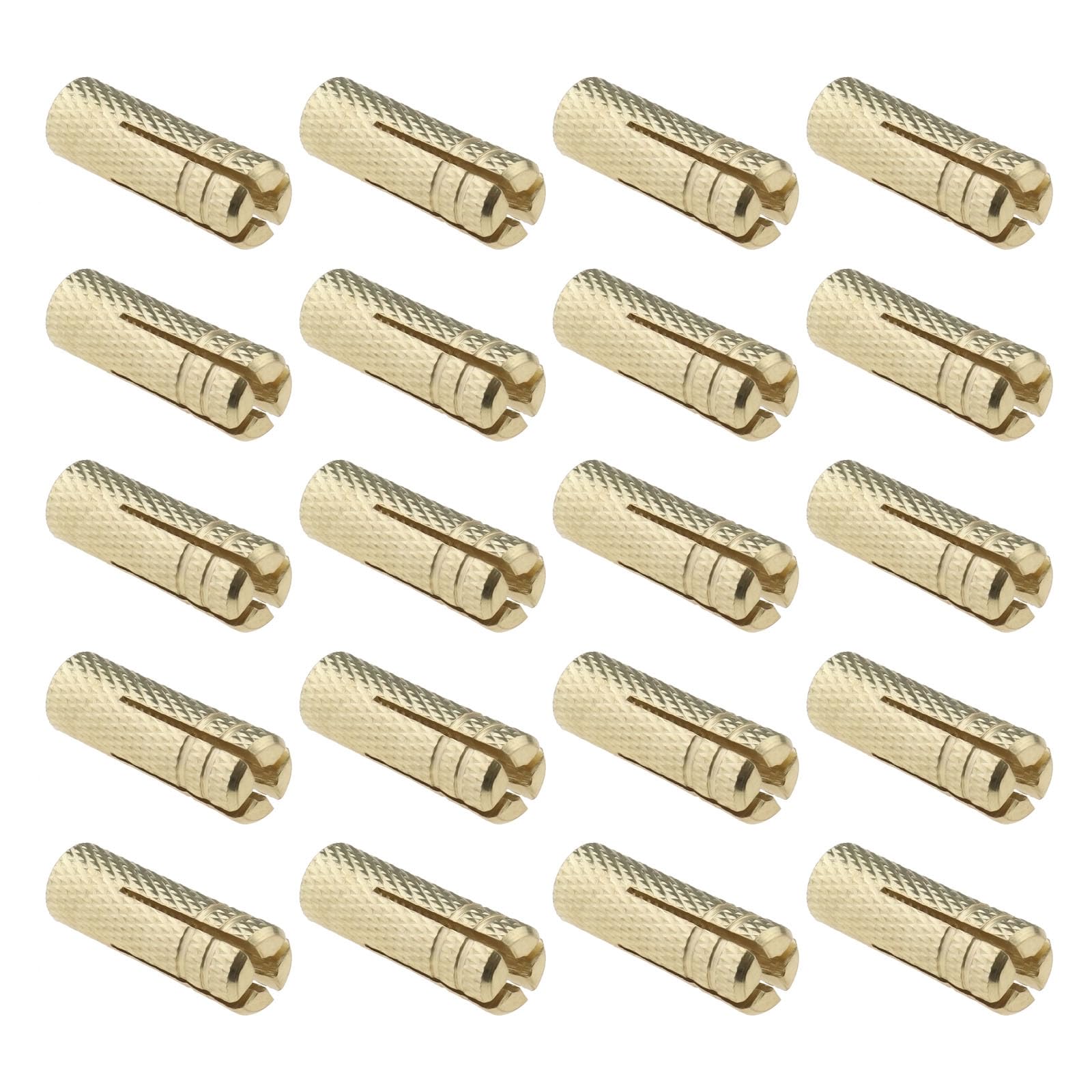 SG Store 20PCS M8 Drop in Anchors Brass Wall Anchor Expansion Bolt Sleeve Brass Plug Fastener Hardware for Anchoring into Concrete Solid Bricks