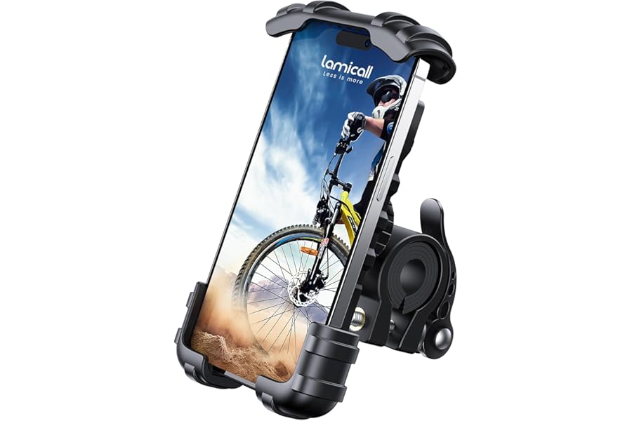 Lamicall Bike Phone Holder, Motorcycle Mount - Motorcycle Phone Holder, Handlebar Cell Phone Clamp, E-Bike Scooter Phone Clip