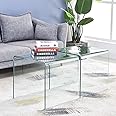 SMARTIK Glass Side & End Table, Transparent Glass Nightstand Coffee Table Small Glass Table for Living Room, Bent Modern Bedside Table Home Furniture Set of 2 19.72"X19.72"X18.9"H