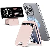 QYQBOON Mag-Safe Wallet for Women Strongest Magnetic Lightweight Phone Wallet Stand Adjustable Leather Card Holder for iPhone 17/16/15/14/13/12 Series, Not for iPhone 13/12 Mini (Pink)