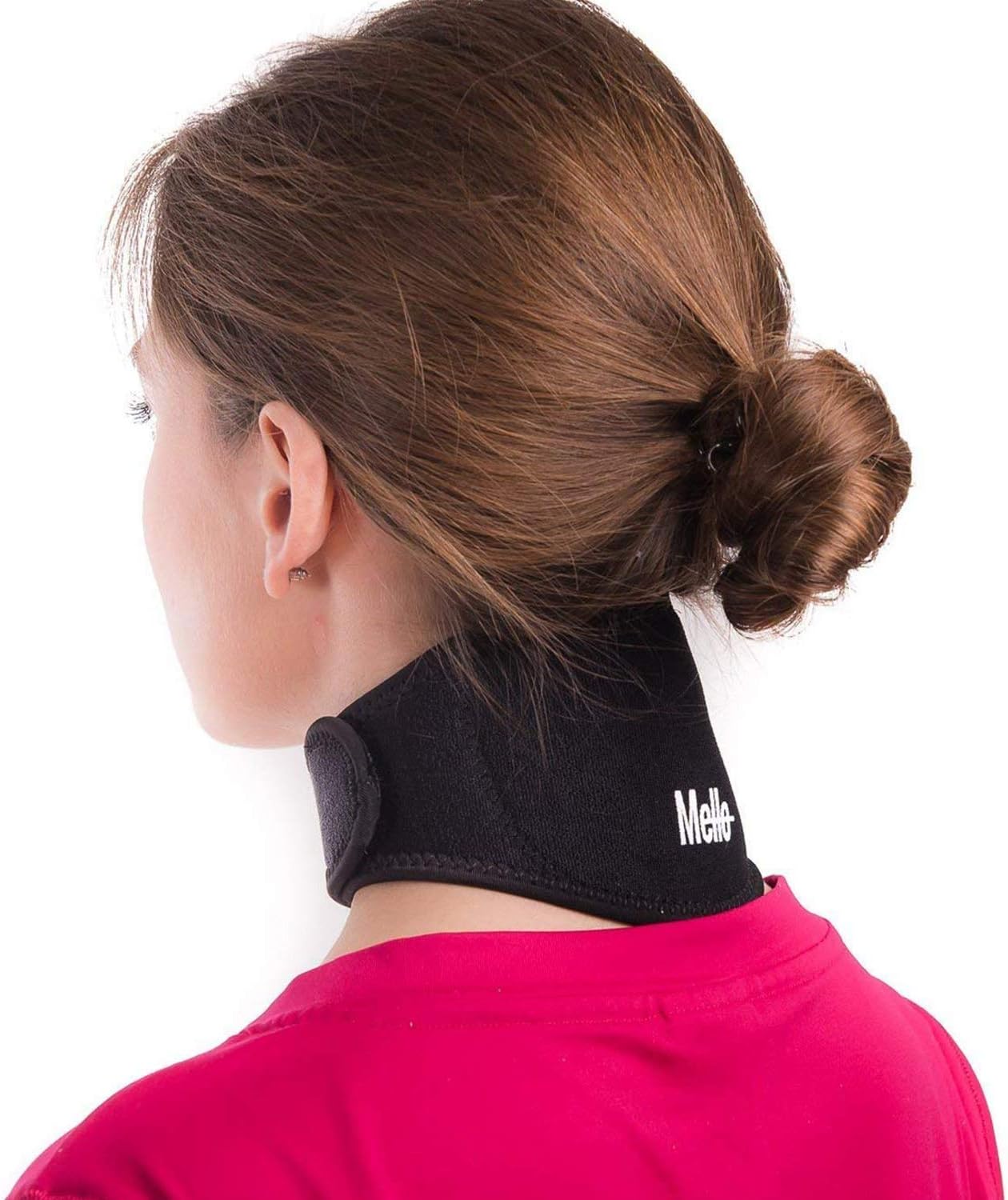 Neck Pain Relief Wrap by Mello - Chronic Neck Stiffness Brace-Soft Cervical Support Collar-Health Magnet Physical Therapy for Migraines Headache -Comfortable Air, Car Travel (MKLK1M2)