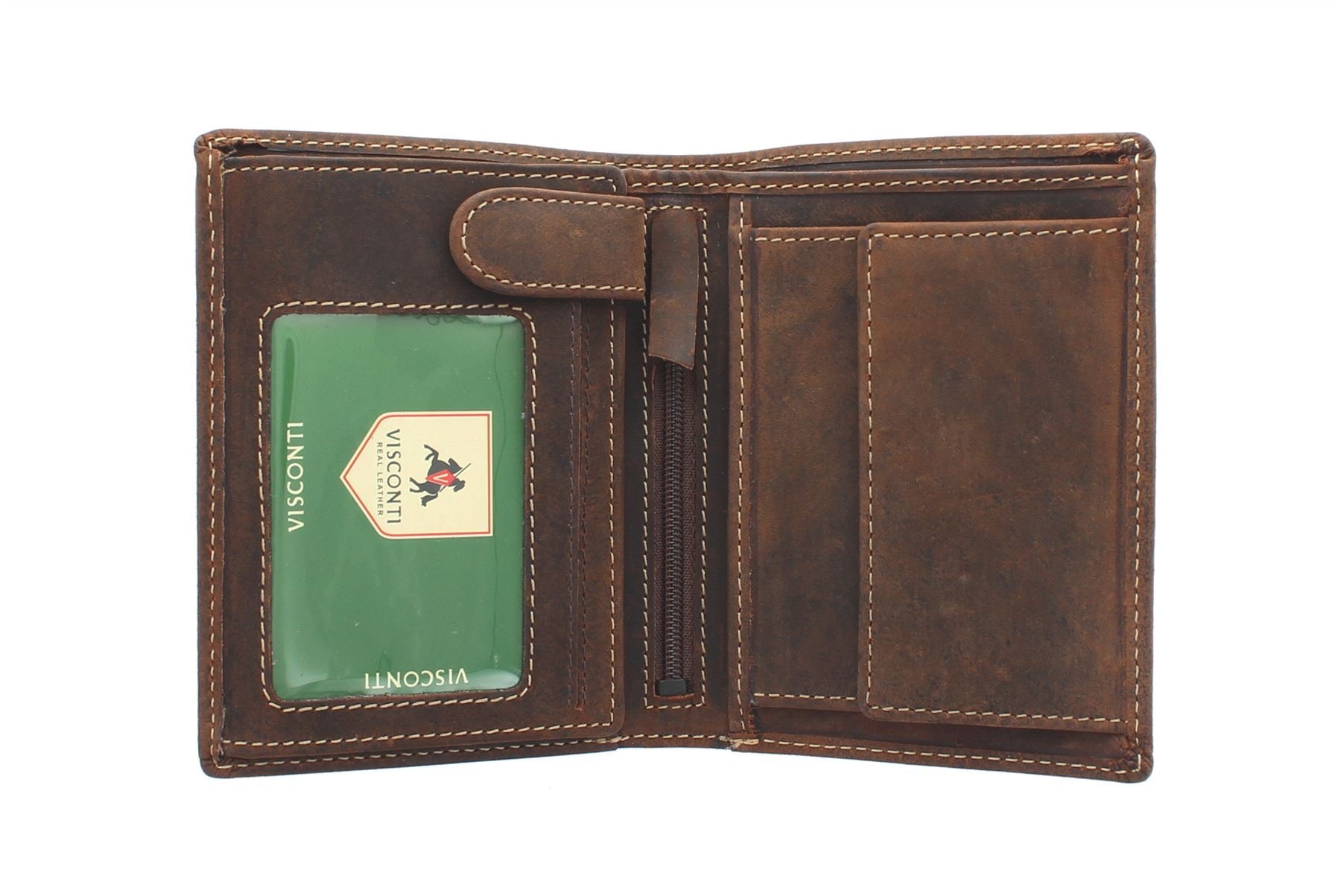 VISCONTI Oiled Leather Rifle Wallet 709 Oil Tan RFID