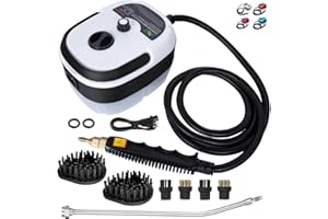 HCCTWOOW 2500W Handheld Steam Cleaner,High Temperature Pressurized Steamer for Cleaning,1000ml Portable Steam Cleaning for Home Use,Steam Cleaning Machine Portable Car Steamer W/Brush Heads,White