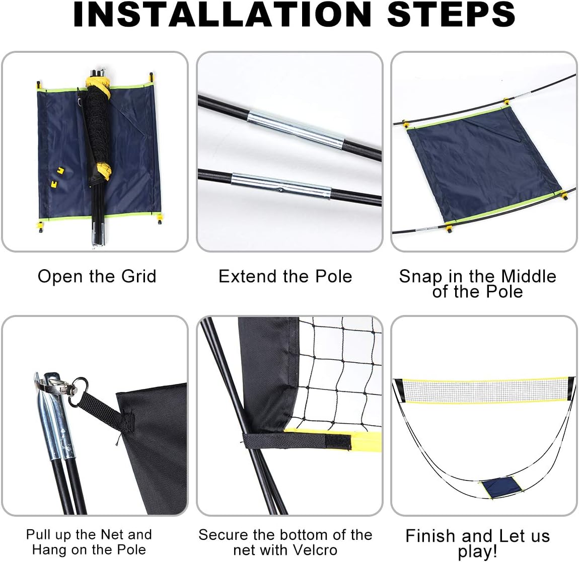 CDCASA Portable Badminton Net Folding Badminton Net Set with Stand Carry Bag Easy Setup Beach Tennis Volleyball Net for Outdoor/Indoor Court Backyard Lawn : Sports & Outdoors