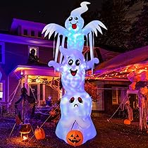 KOOY Inflable Halloween Calabaza 10 Pies - Con Luz LED, Para Exteriores