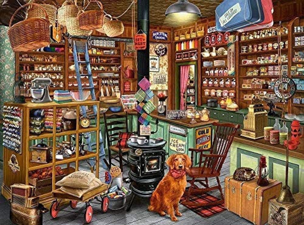 XMMZNA Wooden Puzzle Toy 1000 Pieces Adult Children Puzzle 3D Cartoon Funny Landscape Animal Anime Set Children's Educational Toys/Supermarket Dog Game Toys Home Decoration Unique Gifts