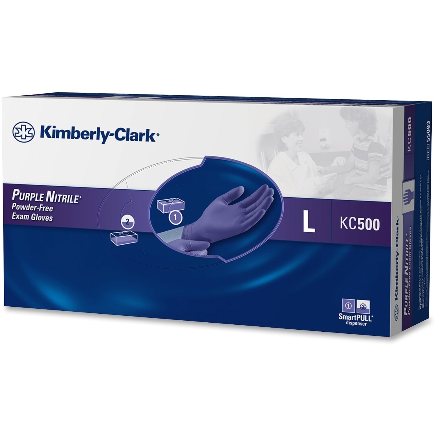 Kimberly Clark Safety 55083 Nitrile Gloves, Powder Free, Large, Purple