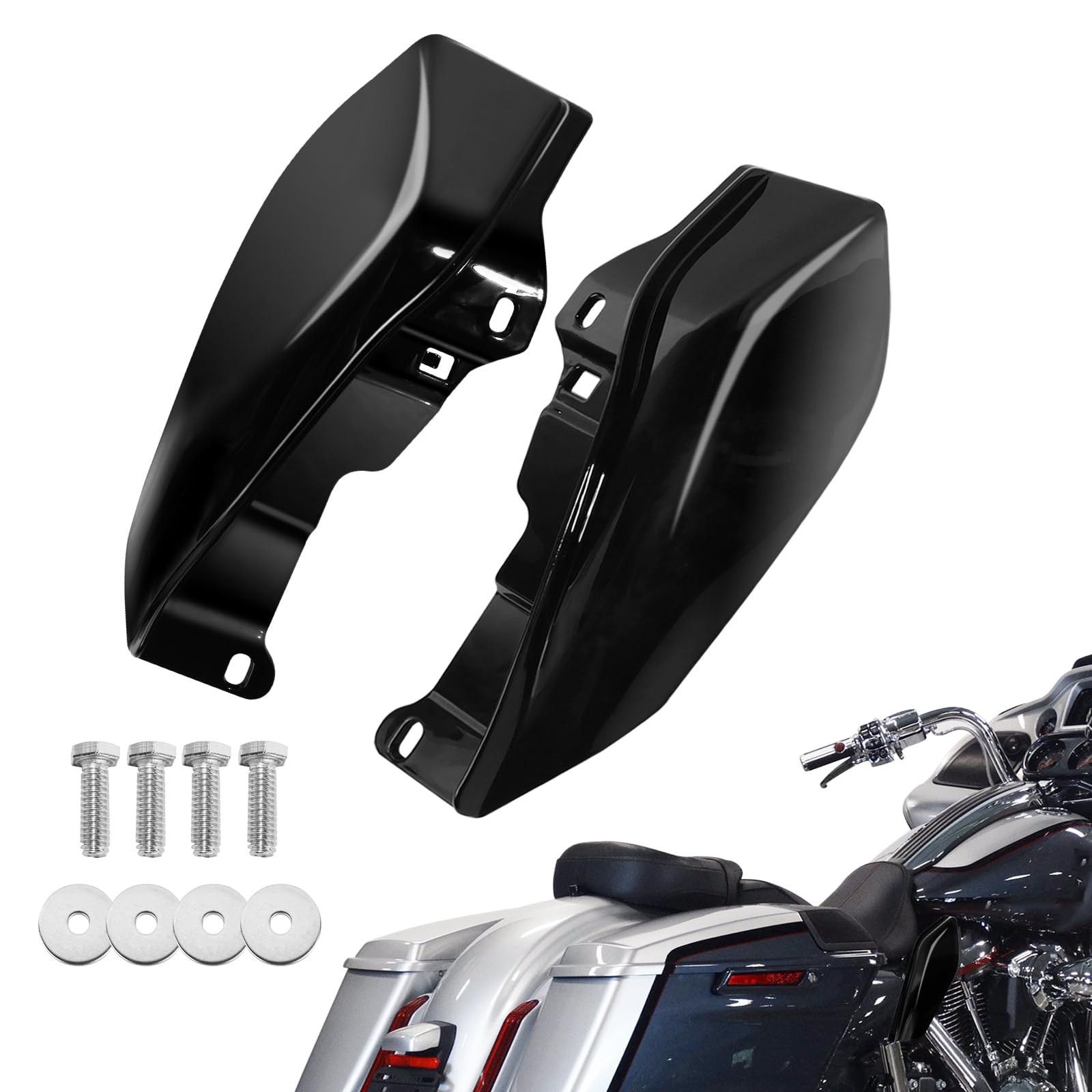 Photo 1 of Gloss Mid Frame Air Heat Deflectors Compatible for Harley Touring Street Road Electra Ultra Limited Glide 2009-2024 (Without Cool Flow Fan)