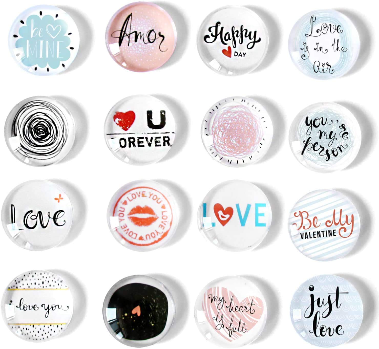 16pcs Crystal Glass Fridge Magnets, Creative Refrigerator Magnets Cute Home Decor Magnetic Stickers Office Magnets Set for Dry Erase Board, Cabinets, Whiteboards, Photos, Notice Messages