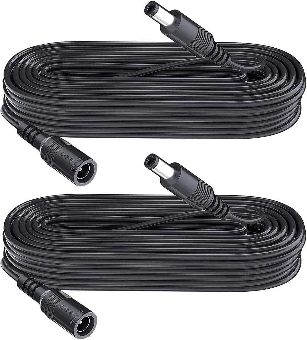 Security-01 2-Pack DC Power Extension Cable 5.5mm x 2.1mm 3m 10ft