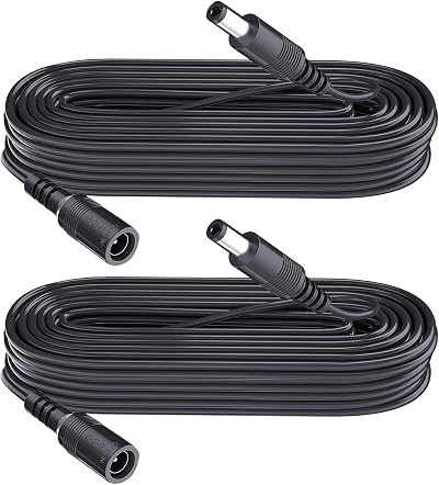 Security-01 2-Pack DC Power Extension Cable 5.5mm x 2.1mm 3m 10ft