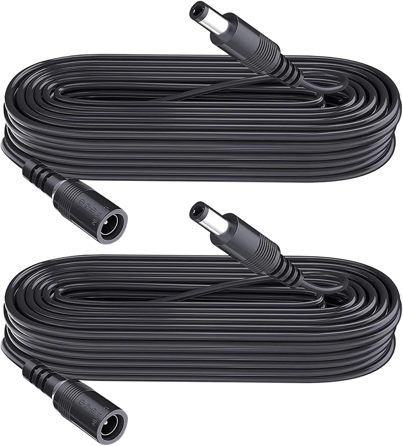 Security-01 2-Pack DC Power Extension Cable 5.5mm x 2.1mm 3m 10ft