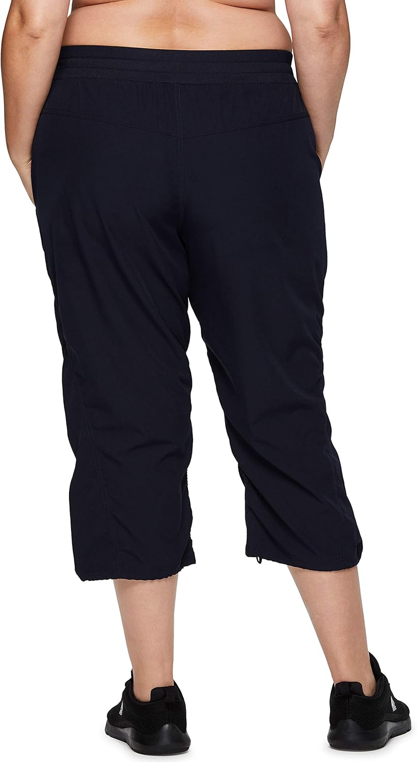 RBX Active Women's Plus Size Fashion Lightweight Woven Body Skimming Drawstring Capri Pant at  Women’s Clothing store