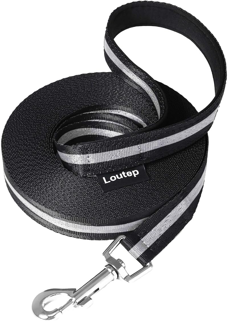 Loutep Training Lead for Dogs Nylon Rope 3m 5m 10m 30m Padded Handle