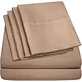 King Size Bed Sheets - 6 Piece 1500 Supreme Collection Fine Brushed Microfiber Deep Pocket King Sheet Set Bedding - 2 Extra Pillow Cases, Great Value, King, Taupe