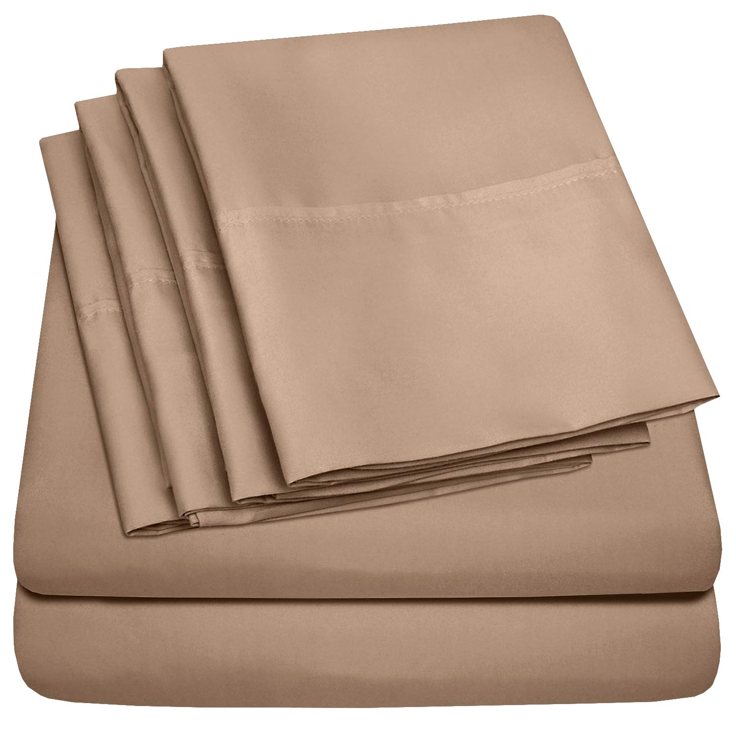 Queen Sheets Taupe - 6 Piece 1500 Supreme