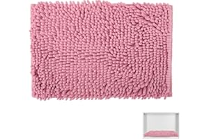 AUECOOME Locker Rug School Girl Rugs Carpet Chenille 100% Microfiber Locker Carpet with Non Skid Backing Locker Decorations (Pink, 11.5X17.5)