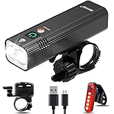 Bike Light Set, Ultra Bright LED Bike Lights Front and Back, Most Powerful Bicycle Headlight and Taillight for Cycling, Fits