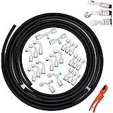 SANTANTOOOL 26PCS 9.5ft Air Conditioning Hose and Fitting Kit Includes 9.5ft #6#8#10 AC Hoses and #6#8#10 AC Fittings and pipe cutter not for heavy duty truck