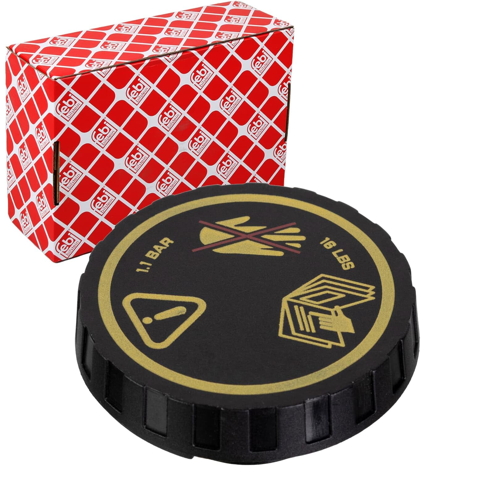 febi bilstein 47561 Radiator Cap with gasket, pack of one , Black