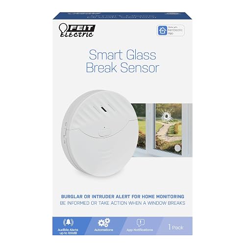 Feit Electric Smart Wi-Fi Glass Break Sensor with Audible Alarm ...