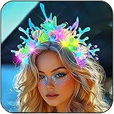JEAIRTS Light Up Shell Headband Glowing Starfish Hair Band Led Pearl Mermaid Costume Hair Accessories for Women