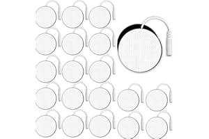 ANRLAFIE 20 Pcs Round TENS Unit Replacement Pads for TENS, 2'' Electrodes Pads for TENS Unit, Latex-Free Reusable Eletrode Pads for TENS/EMS Muscle Stimulation Machine