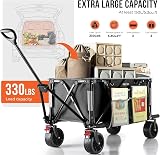 Overmont Heavy Duty Folding Trolley 150kg with Detachable All-Terrain Wheels view 3