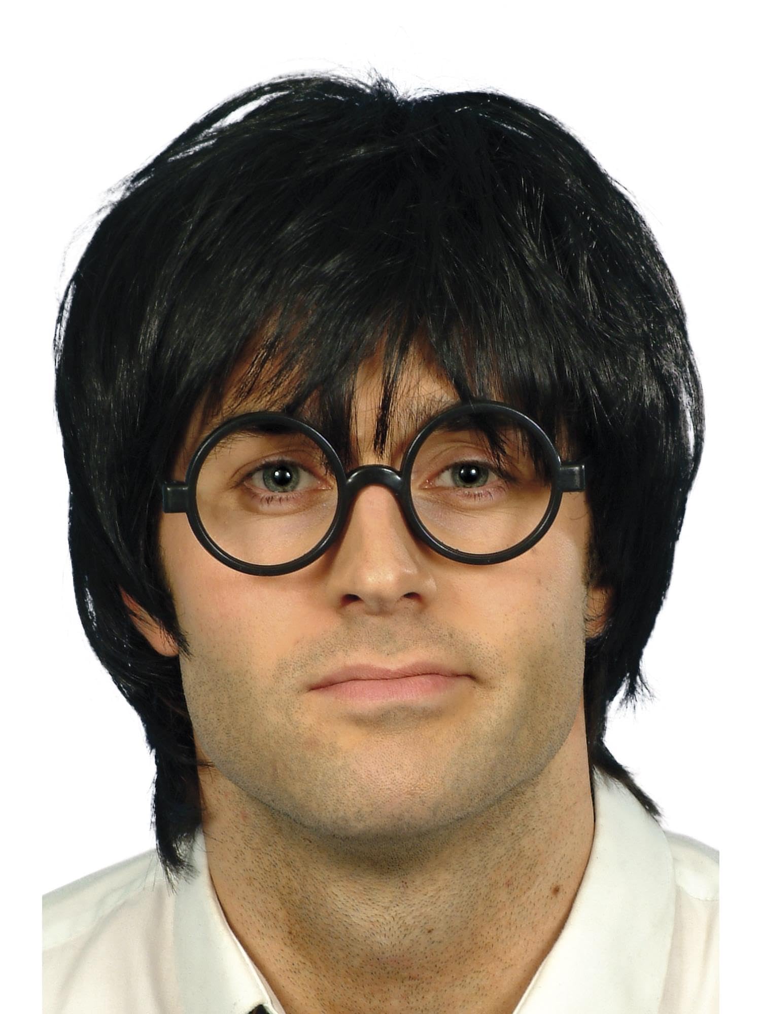 Smiffys Schoolboy Set, Black with Wig & Glasses, School Days Fancy Dress, Adult Dress Up Wigs Halloween