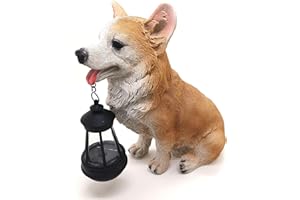 MONMOB Guardian Dog Solar Statues Cute Corgi Solar Light for Outdoor Garden Christmas Decor Lawn Decor Patio Balcony Yard Ornament Corgi Gifts Ideal Gifts for Women, Mom or Birthdays