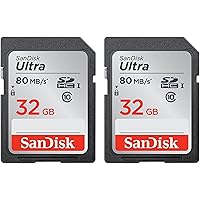 Calumet Sandisk Ultra SDHC 32GB 80MB/S C10 Flash Memory Card (SDSDUNC-032G-AN6IN) 2 Pack