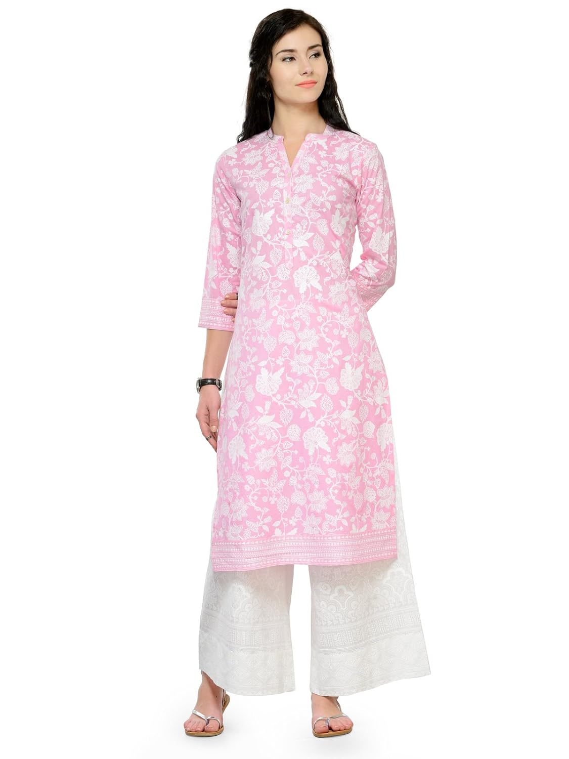 varanga pink cotton printed kurta kff-varss17143