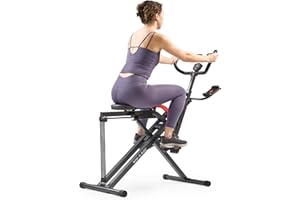 Sunny Health & Fitness Smart Heavy Duty Row-N-Ride, Squat Assist Trainer for Full Body Workout, 350 LB Capacity, 5-Level Resistance, Padded Seat, and Free SunnyFit App Connection – NO. 077PLUSSMART