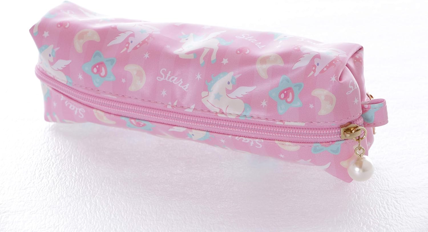 LB-2016-2 Pink Pastel Pegasus Horse Stars Moon Pencil Case Cosmetic Bag Kawaii, ca. 20cm x 7cm x 4,5cm - Image 4