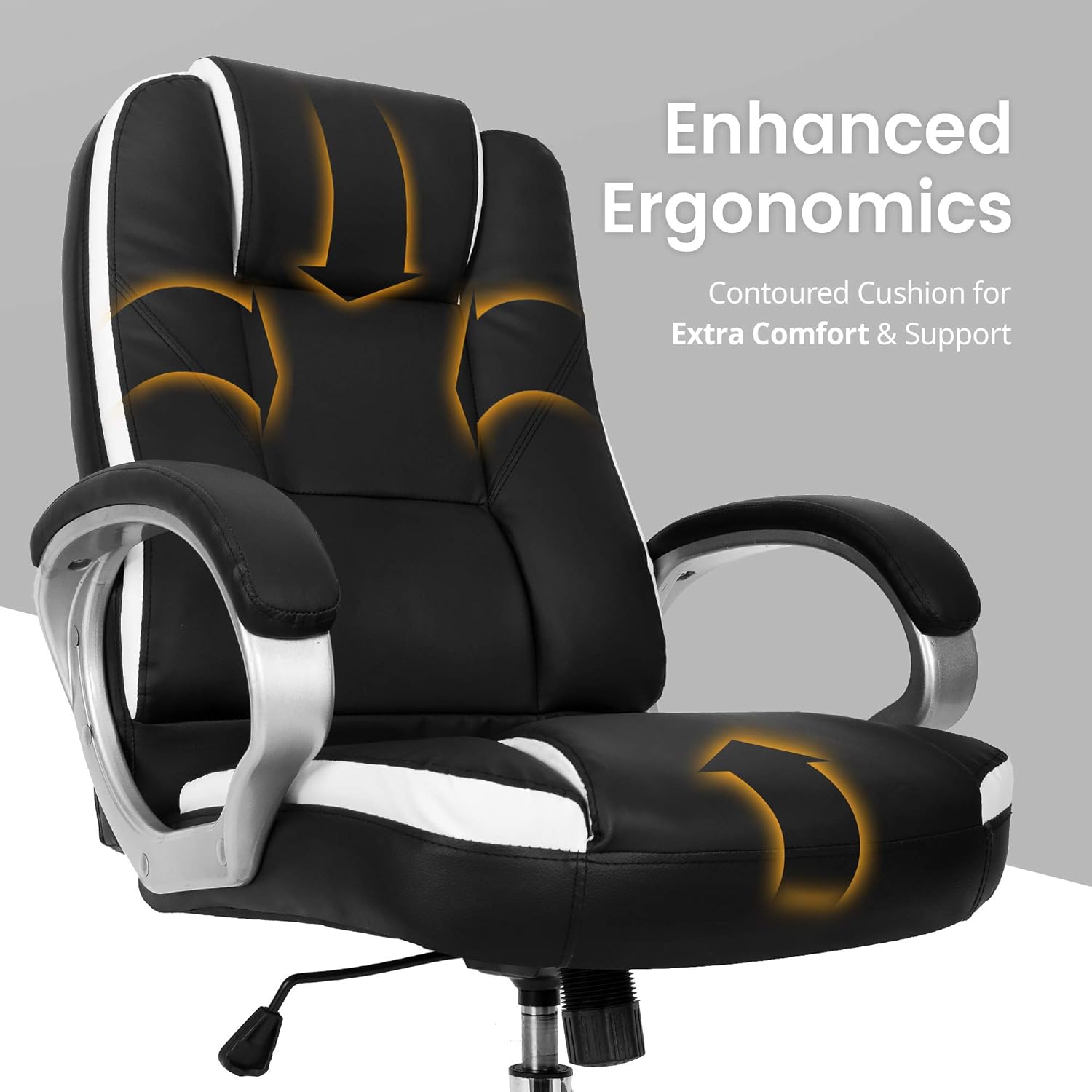 Neo Chair Office Chair Computer Desk Chair Gaming - Ergonomic High Back Cushion Lumbar Support with Wheels Comfortable Black Leather Racing Seat Adjustable Swivel Rolling Home Executive: Kitchen & Dining