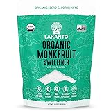 Lakanto Organic Monkfruit Sweetener - 1:1 White Sugar Substitute, Zero Calorie, Keto Diet Friendly, Zero Net Carbs, Zero Glyc